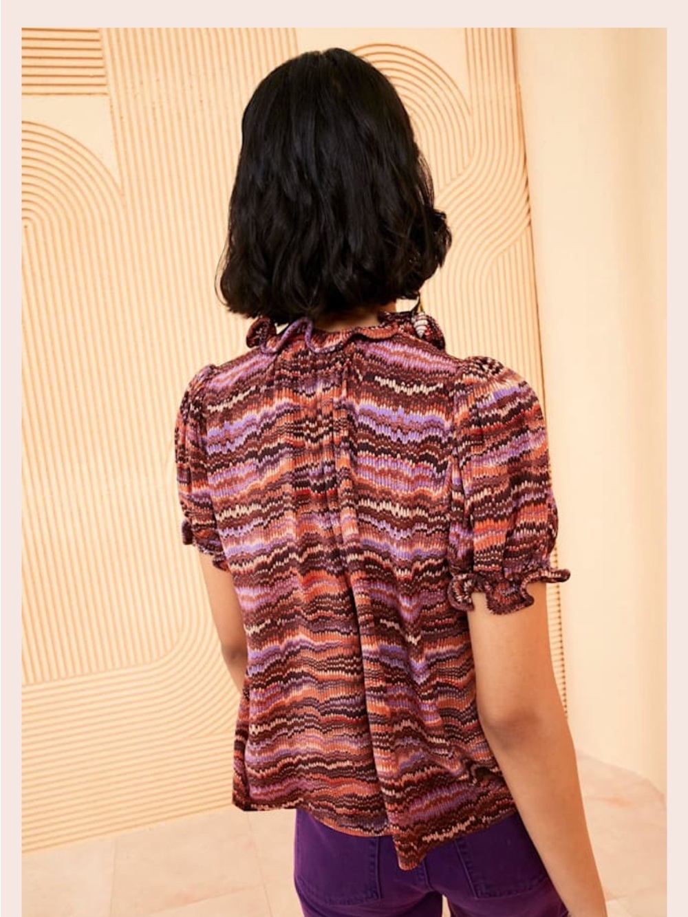 Ulla Johnson Multi-Color Ruffle-Neck Puff Sleeve Blouse - Picture 4 of 12